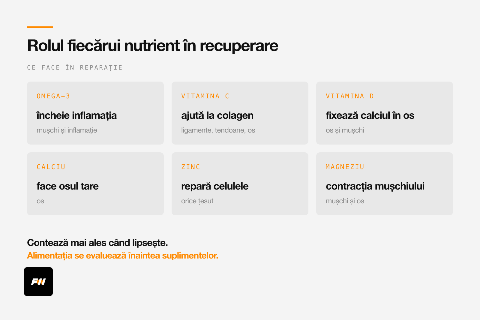 Ce face omega-3, vitamina C, vitamina D, calciul, zincul și magneziul în reparația țesuturilor